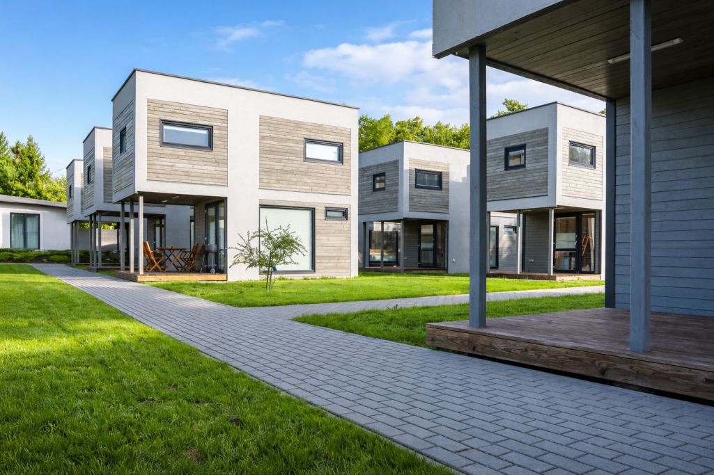 Domki nad morzem - nowoczesny domek z zewnątrz w Ustroniu Morskim